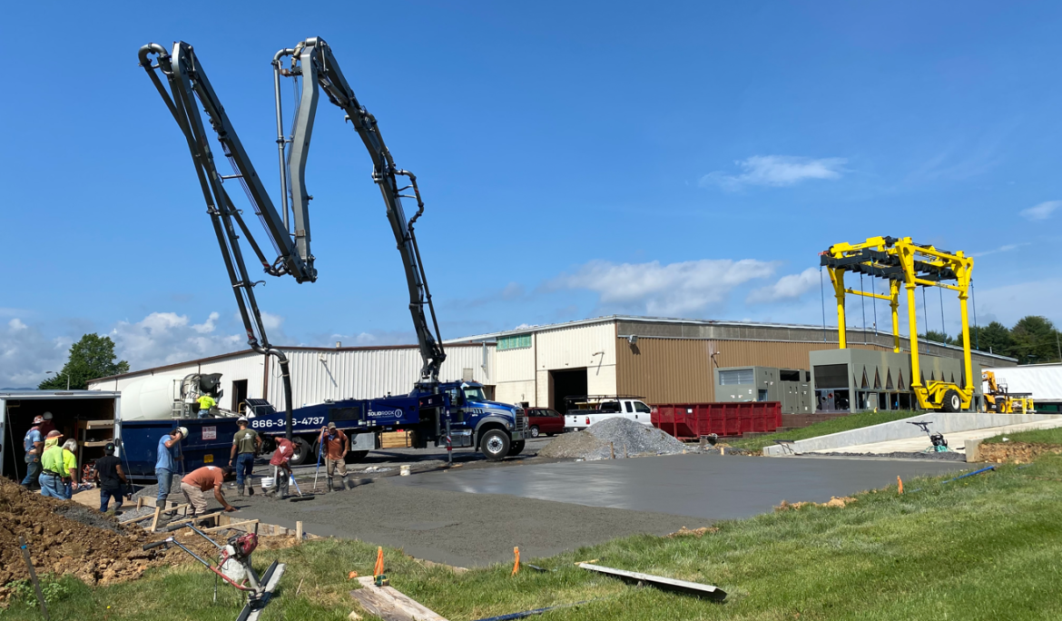 Test center construction at our Rockbridge VA plant