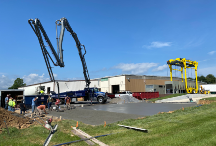 Test center construction at our Rockbridge VA plant