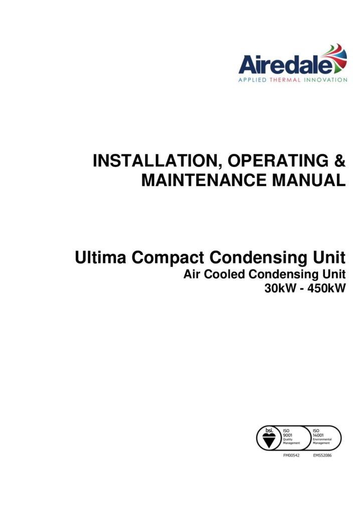 Installation Operating Maintenance Manual Ultima Compact