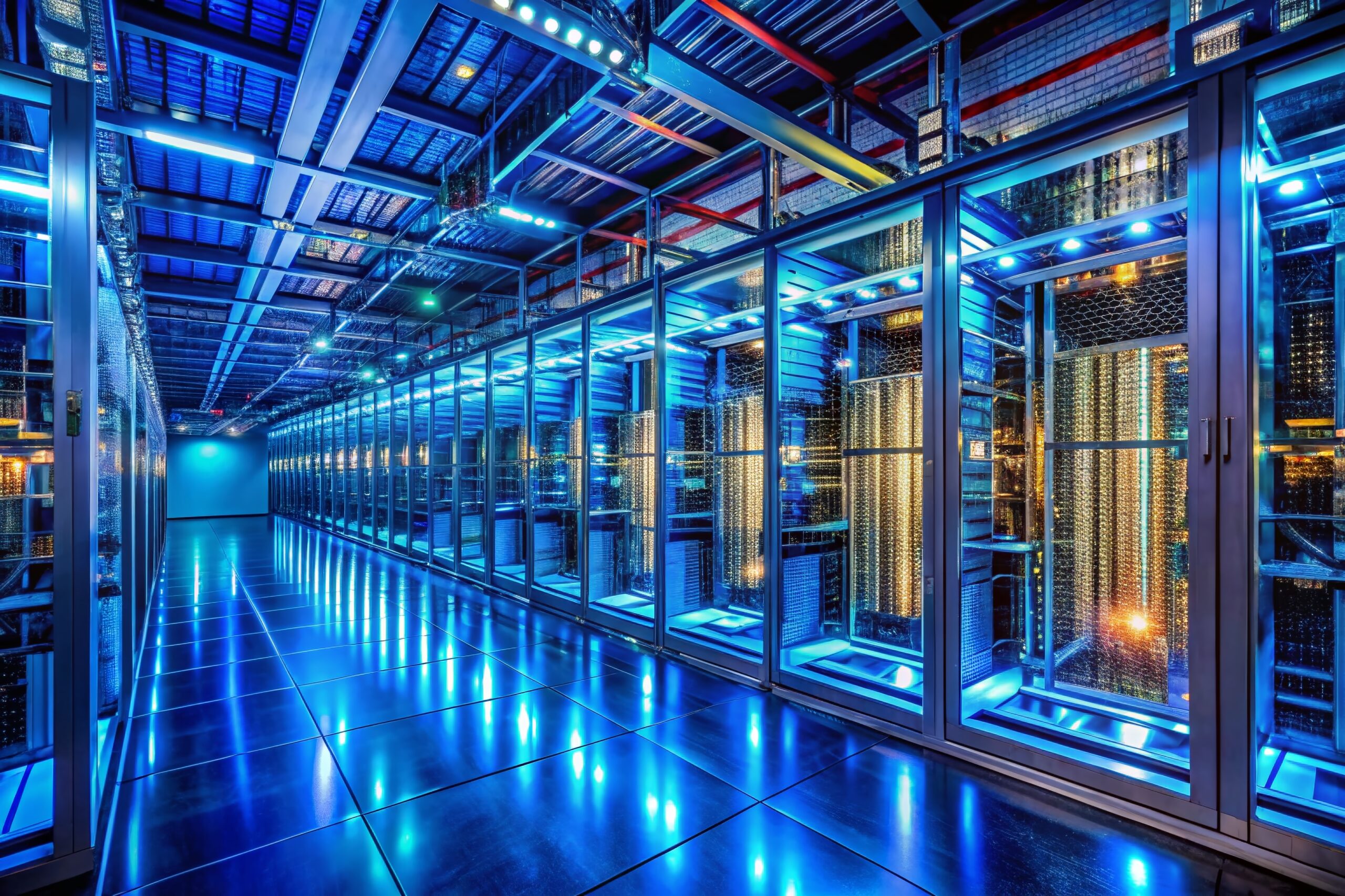 Panoramic View: Advanced Liquid Cooling System in Modern Data Center